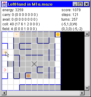 Labyrinth-Fenster mit laufendem Hamster